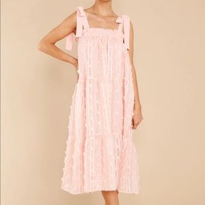 Pink Bow Midi Dress
